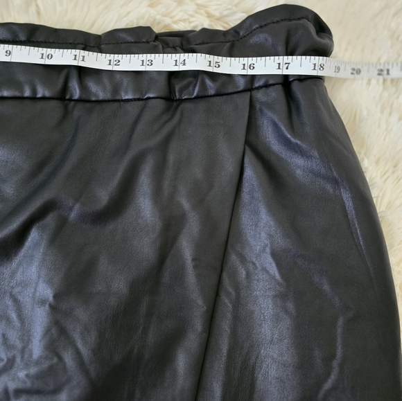 Bar III Black Faux Leather Wrap Mini Skirt size XL - Picture 5 of 12